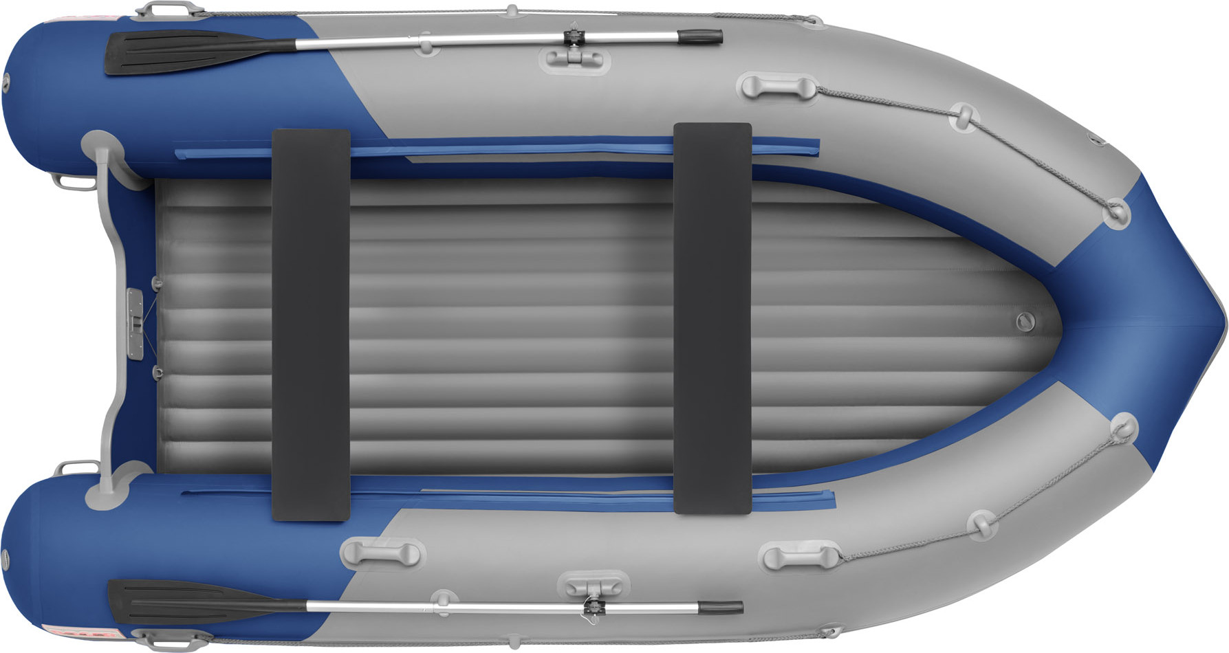 Надувная лодка Roger Boat Sfera 4200 (безконусная, средний киль, серый/синий комби) — фото 2