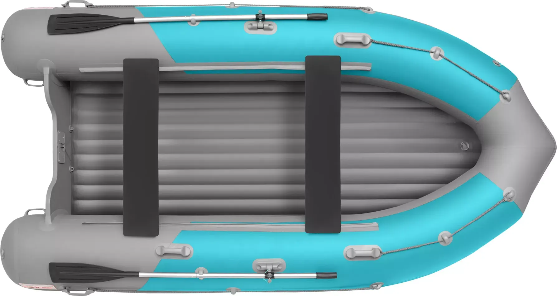 Надувная лодка Roger Boat Sfera 4200 (безконусная, средний киль, бирюзовый/серый комби) — фото 2