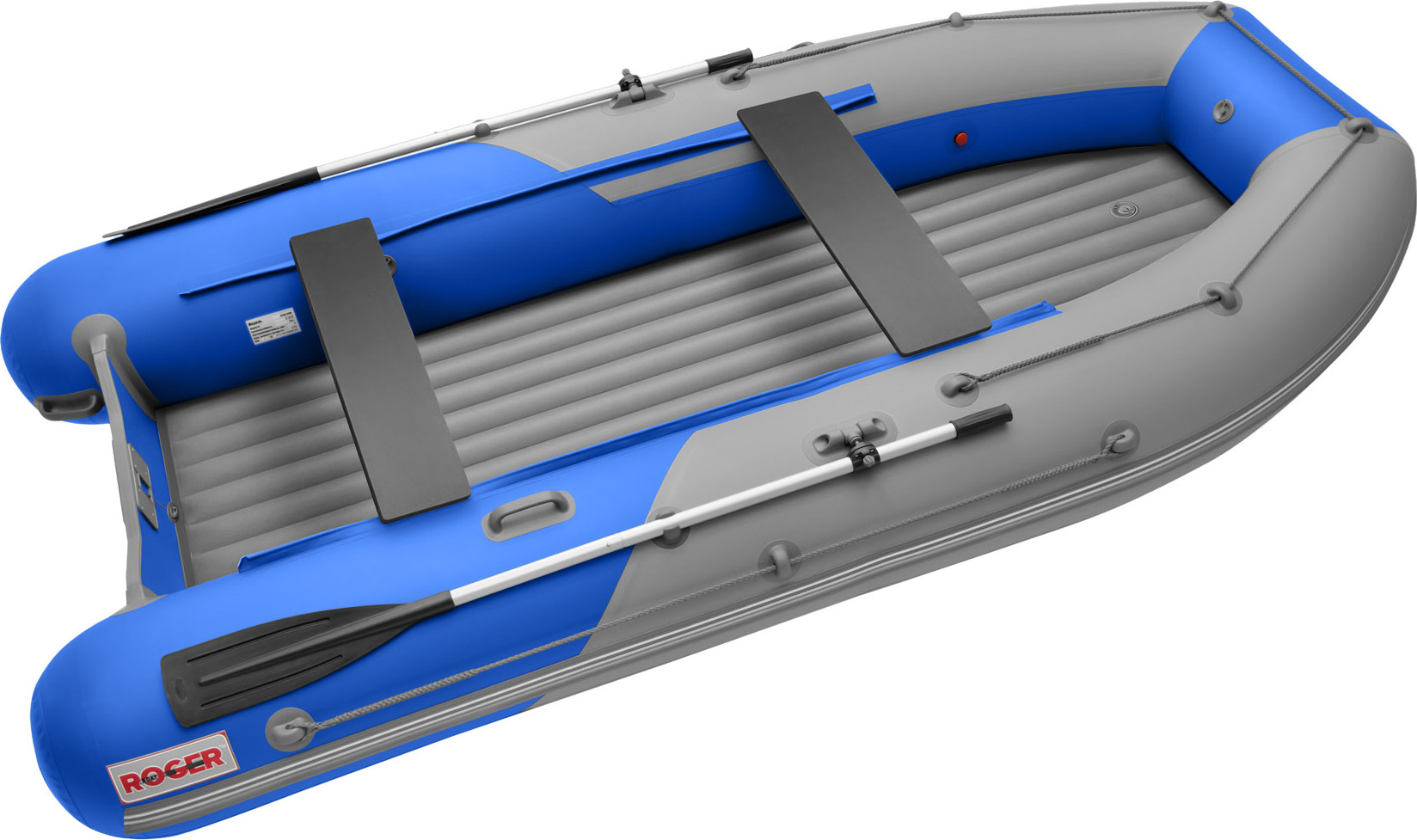 Надувная лодка Roger Boat Zefir 3500 (малокилевой, серый/синий комби)