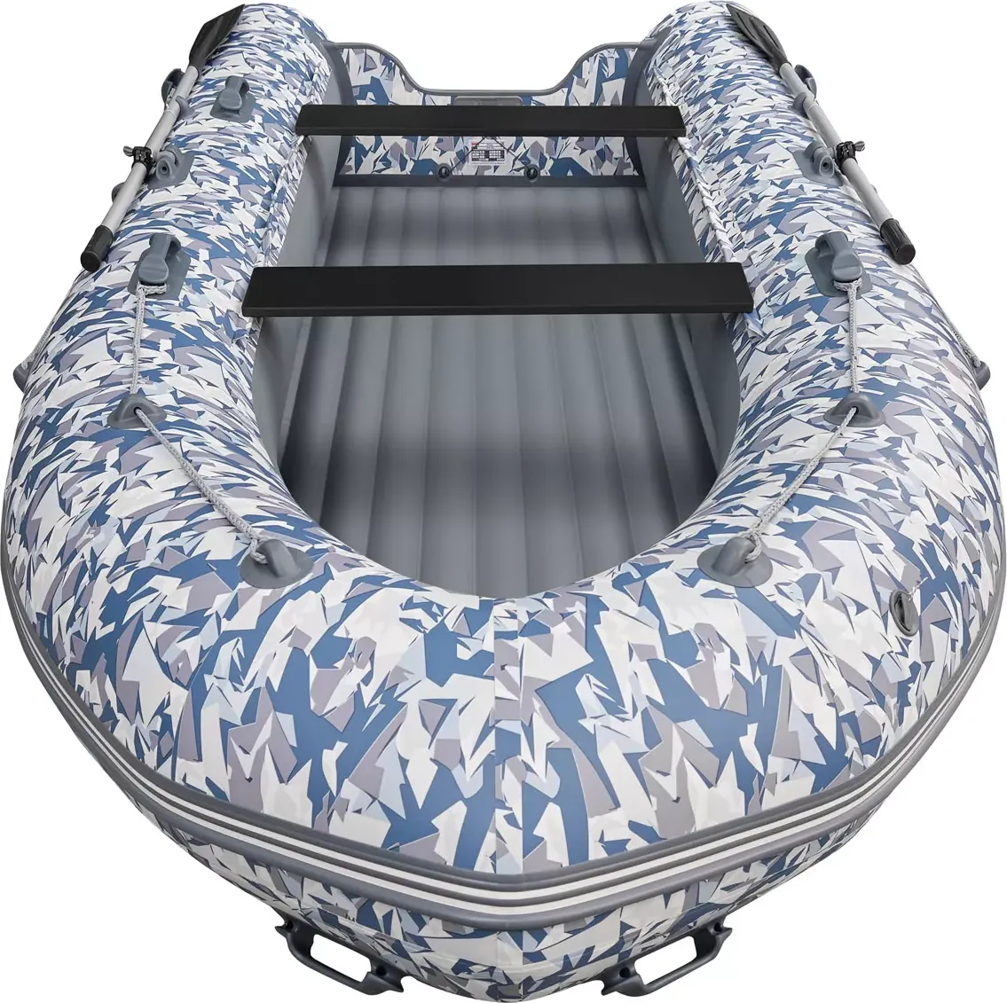 Надувная лодка Roger Boat Sfera 4200 (безконусная, средний киль, битое стекло/серый комби) — фото 5