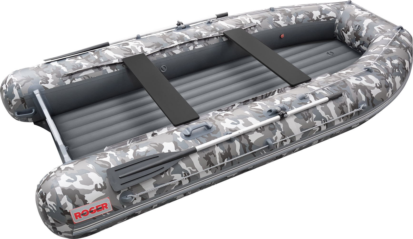 Надувная лодка Roger Boat Zefir 3500 (малокилевой, серый камуфляж/графит комби)