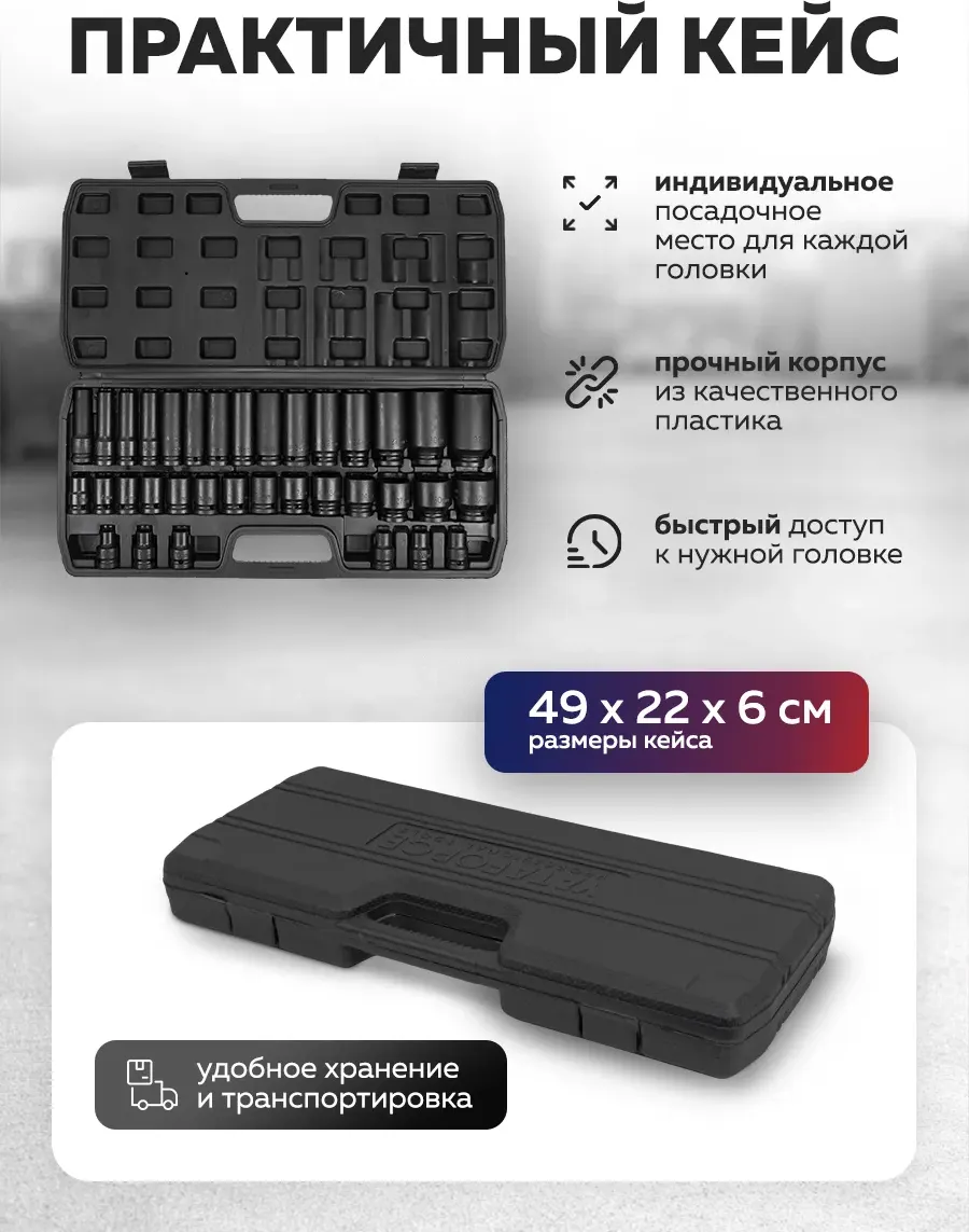 Набор головок слесарных Yataforce YF-4353-BV30 (66576) — фото 6