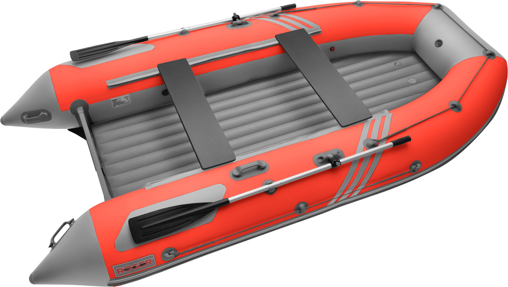 Надувная лодка Roger Boat Zefir 3700 (большой киль, красный/серый комби)