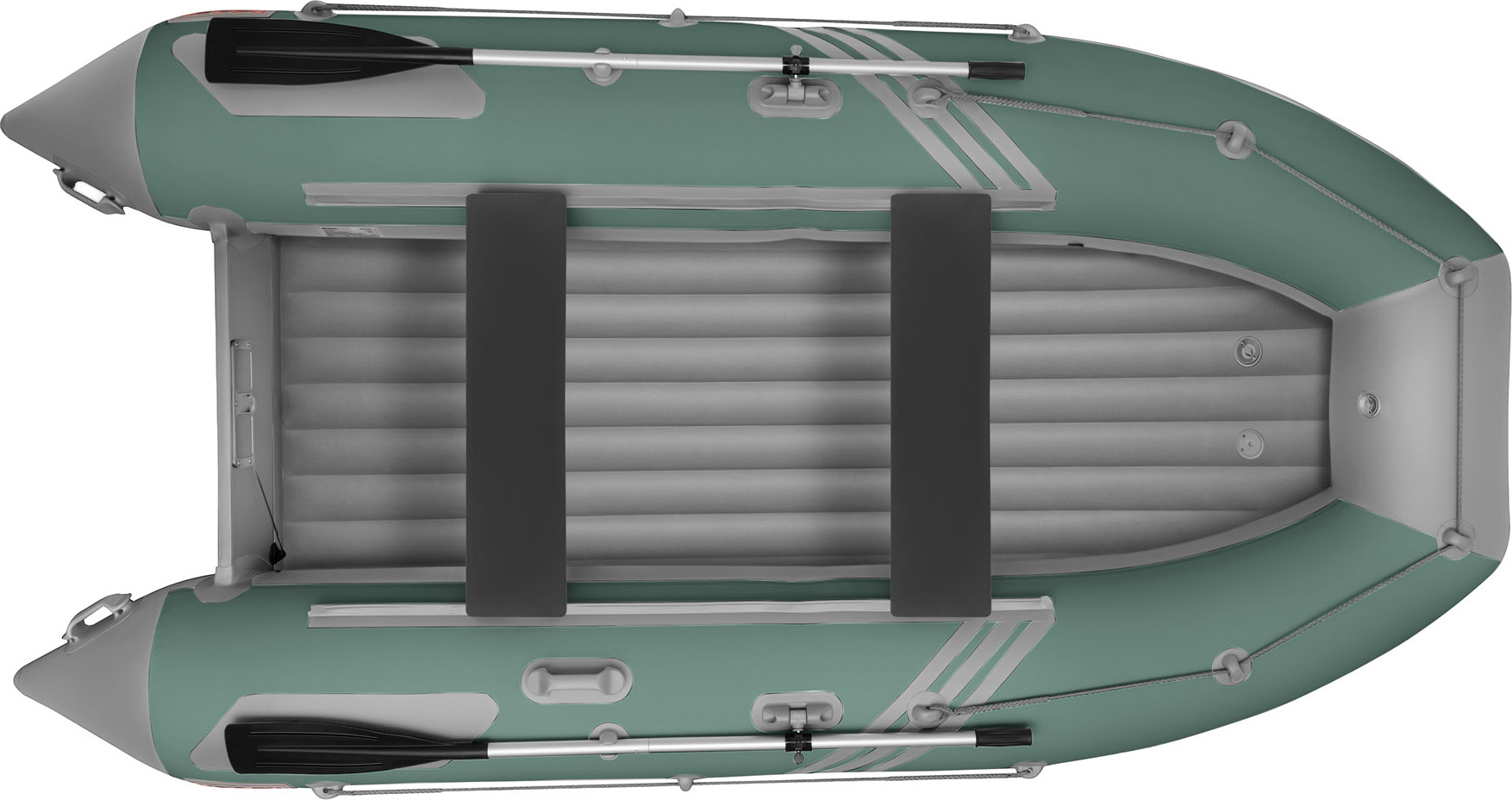 Надувная лодка Roger Boat Zefir 3700 (большой киль, зеленый/серый комби) — фото 2