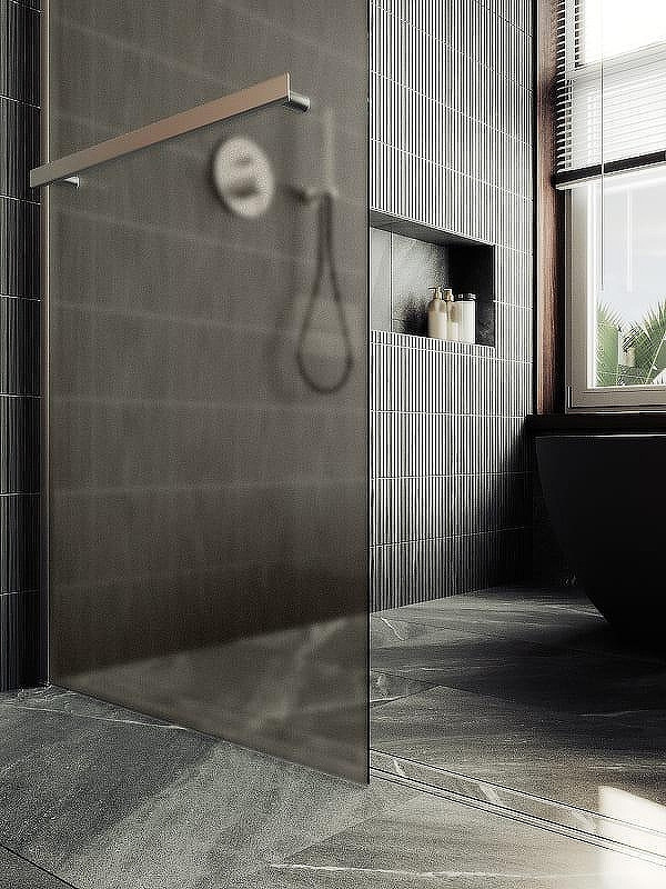 Душевая стенка MaybahGlass 99x195 / MGD-1460-5ш (бронзовое матовое стекло/хром матовый) — фото 6