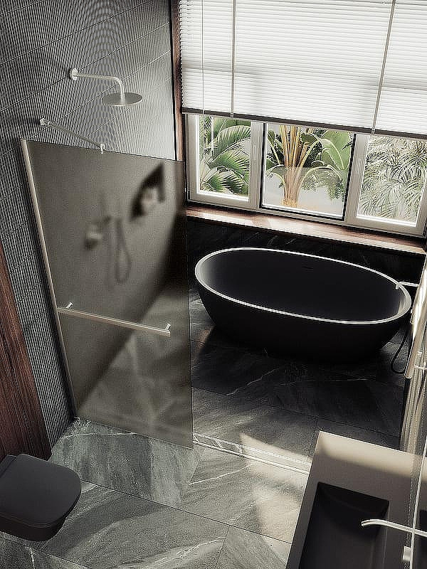 Душевая стенка MaybahGlass 99x195 / MGD-1460-5ш (бронзовое матовое стекло/хром матовый) — фото 5