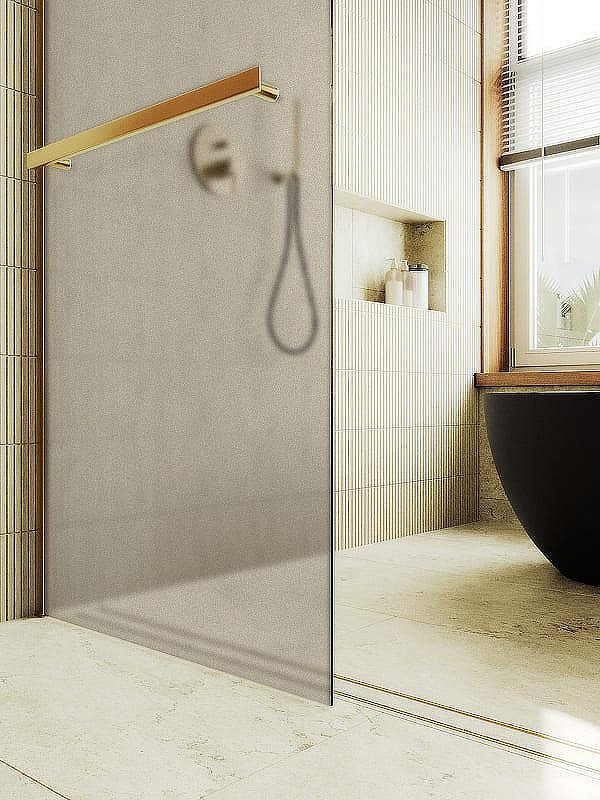 Душевая стенка MaybahGlass 99x195 / MGD-1460-3ш (бронзовое матовое стекло/золото) — фото 6