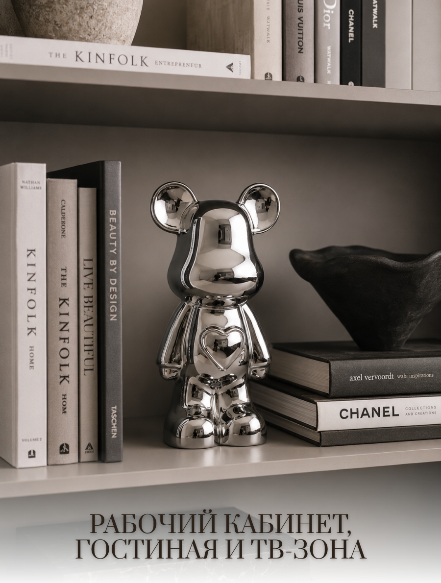 Статуэтка Merry Bear Home Decor Violent Bear / 30001297 (серебро) — фото 4
