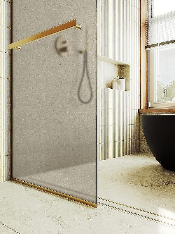 Душевая стенка MaybahGlass 99x195 / MGD-1460-3у (бронзовое матовое стекло/золото) — фото 6