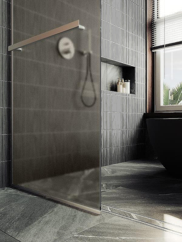 Душевая стенка MaybahGlass 99x195 / MGD-1460-5у (бронзовое матовое стекло/хром матовый) — фото 5