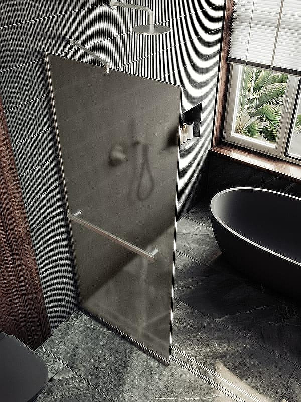 Душевая стенка MaybahGlass 99x195 / MGD-1460-5у (бронзовое матовое стекло/хром матовый) — фото 3