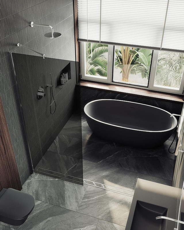 Душевая стенка MaybahGlass 99x195 / MGD-1355-5ш (графитовое стекло/хром матовый) — фото 4