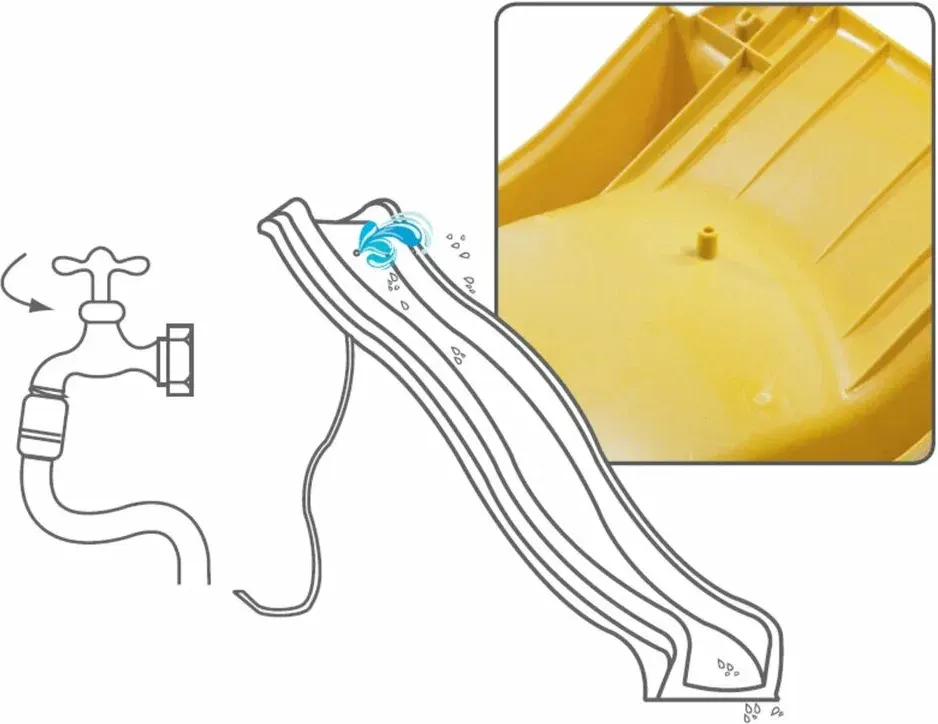 Скат для горки KBT Tsuri HDPE / 402.015.018.001 (с подключением к воде, пастельно-розовый) — фото 6