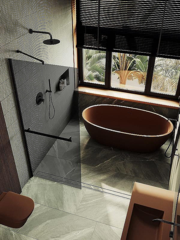 Душевая стенка MaybahGlass 99x195 / MGD-1461-6ш (графитовое стекло/черный) — фото 4