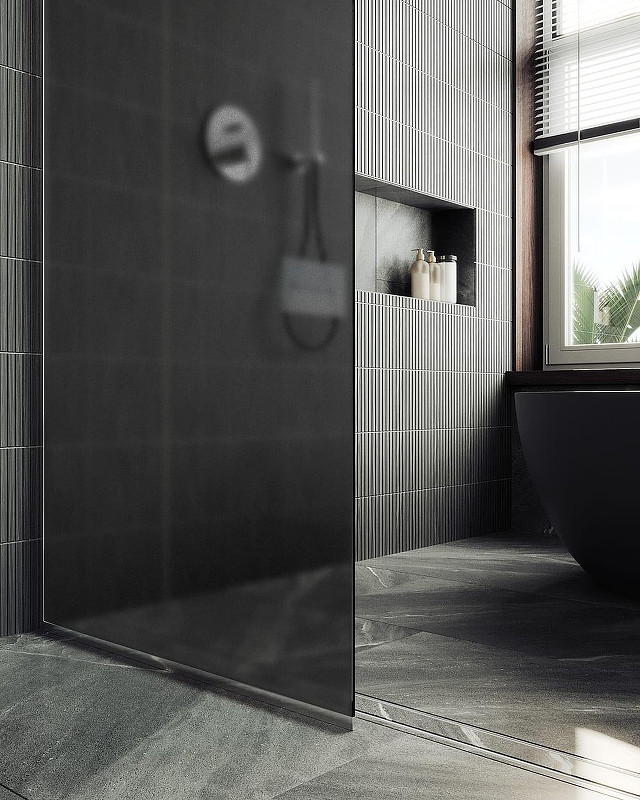 Душевая стенка MaybahGlass 99x195 / MGD-1356-5у (графитовое матовое стекло/хром матовый) — фото 5