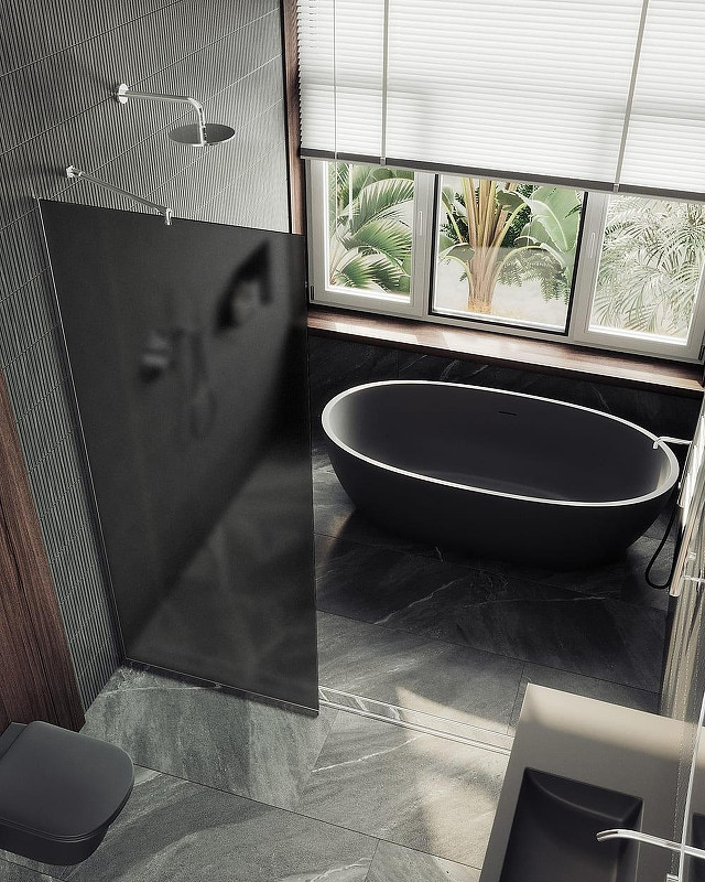 Душевая стенка MaybahGlass 99x195 / MGD-1356-5у (графитовое матовое стекло/хром матовый) — фото 4