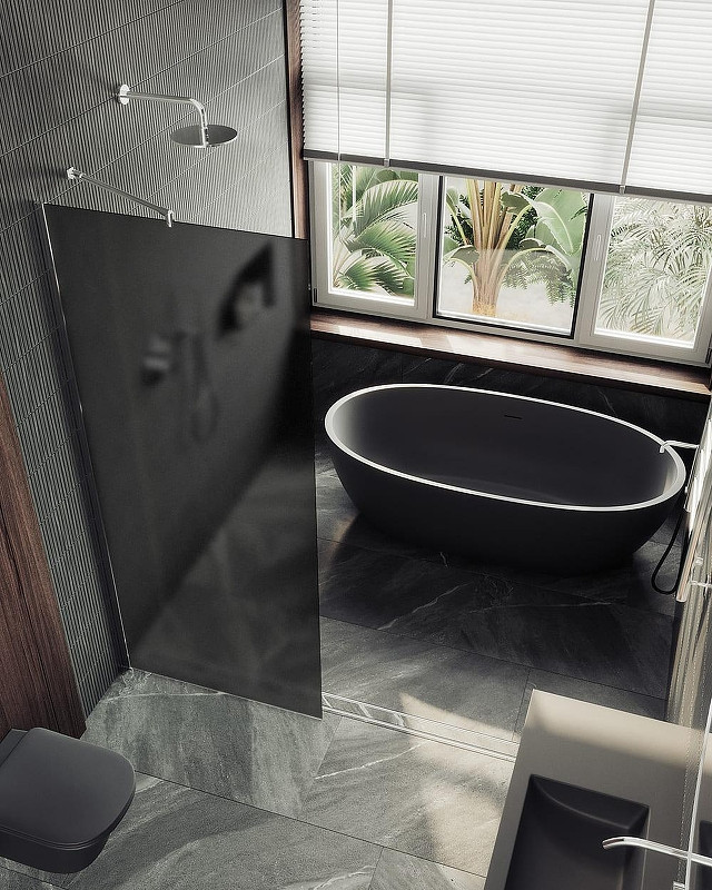 Душевая стенка MaybahGlass 99x195 / MGD-1356-5ш (графитовое матовое стекло/хром матовый) — фото 4