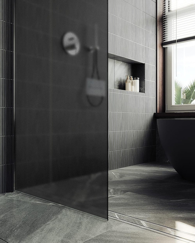 Душевая стенка MaybahGlass 99x195 / MGD-1356-5ш (графитовое матовое стекло/хром матовый) — фото 5