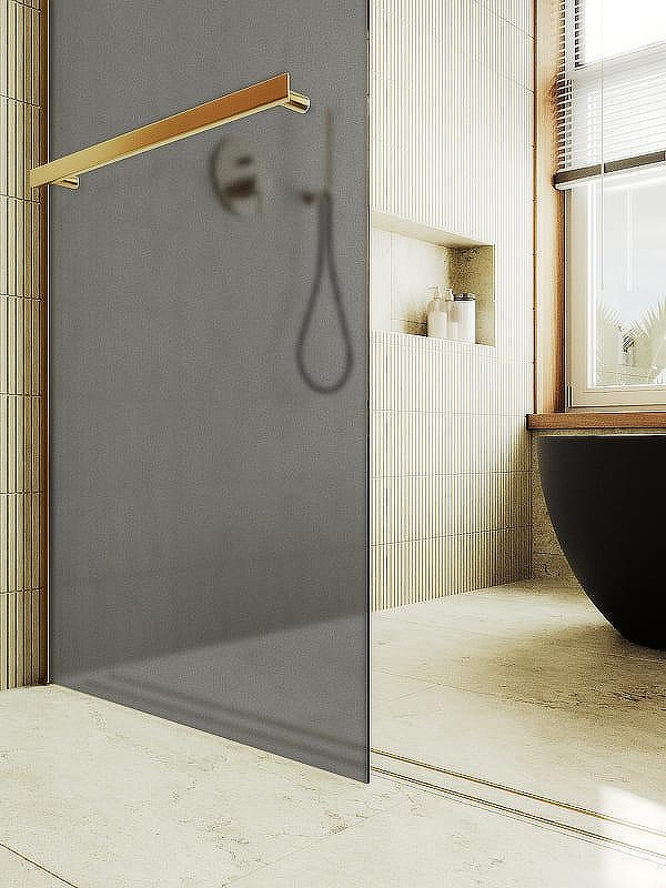 Душевая стенка MaybahGlass 99x195 / MGD-1462-3ш (графитовое матовое стекло/золото) — фото 6