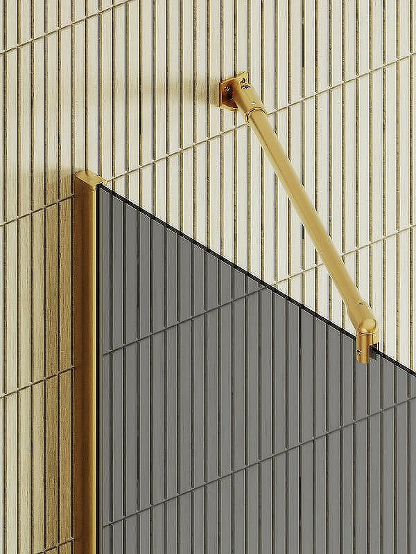 Душевая стенка MaybahGlass 99x195 / MGD-1461-3ш (графитовое стекло/золото) — фото 6