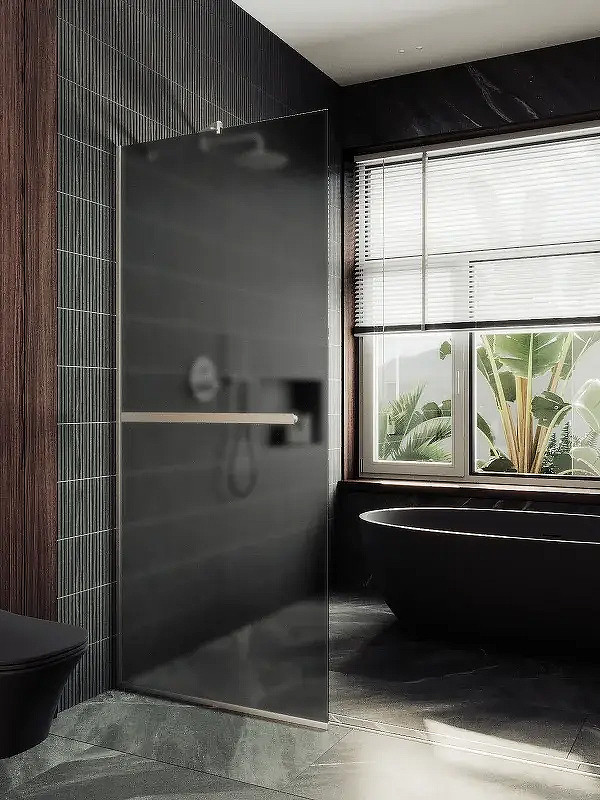 Душевая стенка MaybahGlass 99x195 / MGD-1462-5у (графитовое матовое стекло/хром матовый)