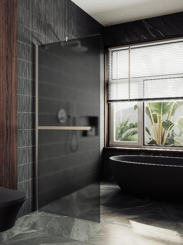 Душевая стенка MaybahGlass 99x195 / MGD-1462-5ш (графитовое матовое стекло/хром матовый) — фото 5
