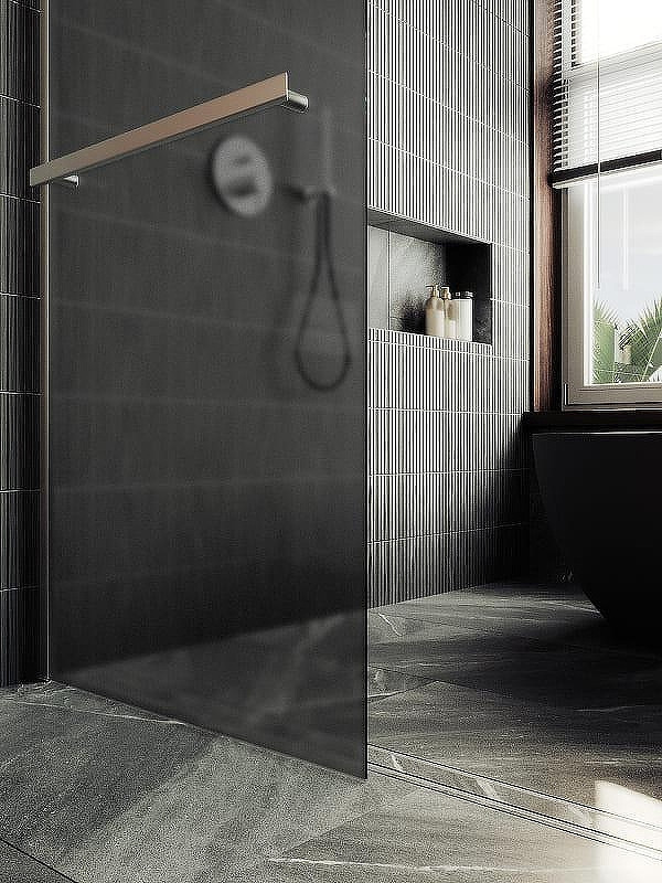 Душевая стенка MaybahGlass 99x195 / MGD-1462-5ш (графитовое матовое стекло/хром матовый) — фото 6
