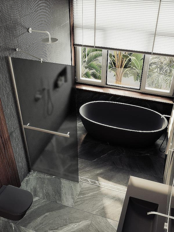 Душевая стенка MaybahGlass 99x195 / MGD-1462-5ш (графитовое матовое стекло/хром матовый) — фото 3