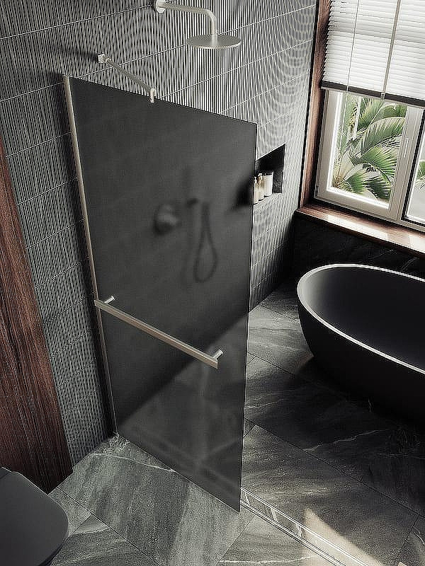 Душевая стенка MaybahGlass 99x195 / MGD-1462-5ш (графитовое матовое стекло/хром матовый) — фото 4