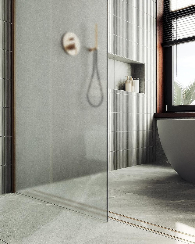 Душевая стенка MaybahGlass 99x195 / MGD-1357-2ш (сатин стекло/бронза) — фото 5