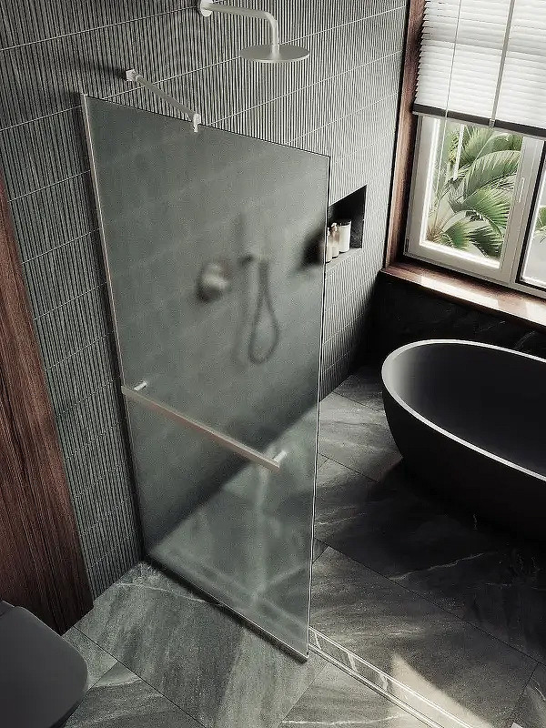 Душевая стенка MaybahGlass 99x195 / MGD-1463-5у (сатин стекло/хром матовый)