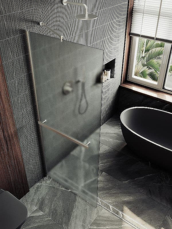 Душевая стенка MaybahGlass 99x195 / MGD-1463-5ш (сатин стекло/хром матовый) — фото 3