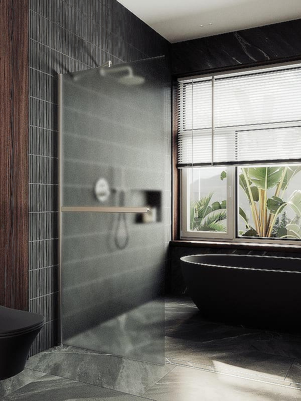 Душевая стенка MaybahGlass 99x195 / MGD-1463-5ш (сатин стекло/хром матовый)