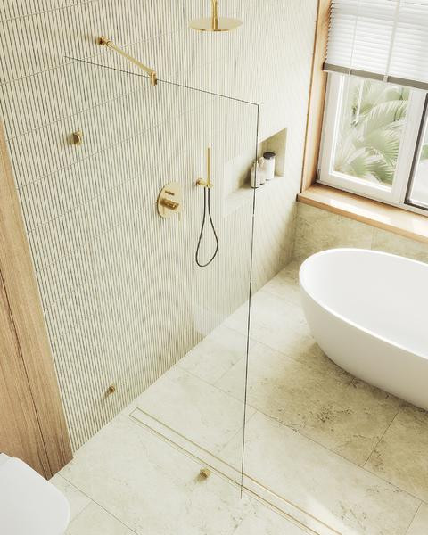 Душевая стенка MaybahGlass 79x195 / MGD-259-3 (прозрачное стекло/золото) — фото 4