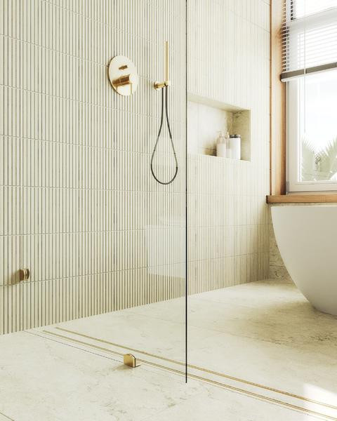 Душевая стенка MaybahGlass 79x195 / MGD-259-3 (прозрачное стекло/золото) — фото 5
