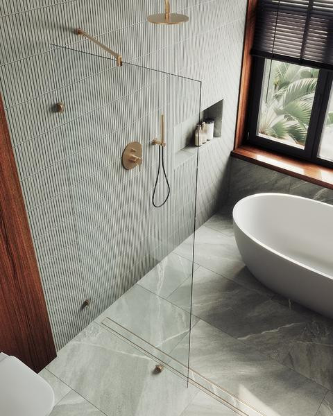 Душевая стенка MaybahGlass 79x195 / MGD-259-2 (прозрачное стекло/бронза) — фото 2