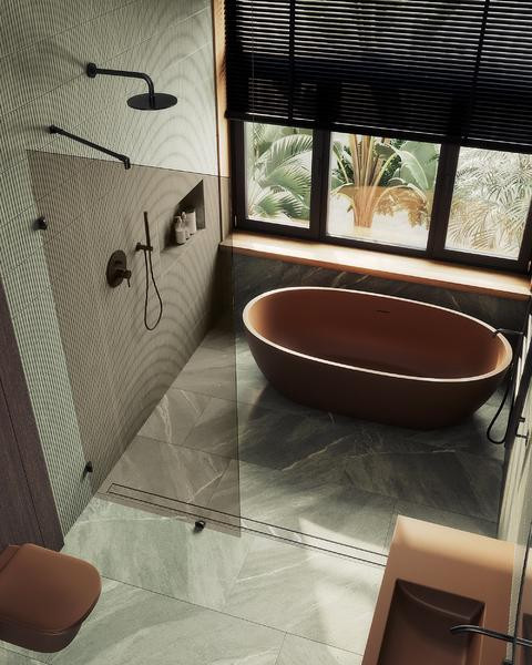 Душевая стенка MaybahGlass 79x195 / MGD-262-6 (бронзовое стекло/черный) — фото 2