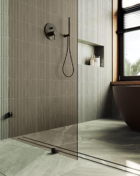 Душевая стенка MaybahGlass 79x195 / MGD-262-6 (бронзовое стекло/черный) — фото 5