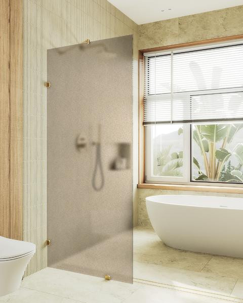 Душевая стенка MaybahGlass 79x195 / MGD-265-3 (бронзовое матовое стекло/золото)
