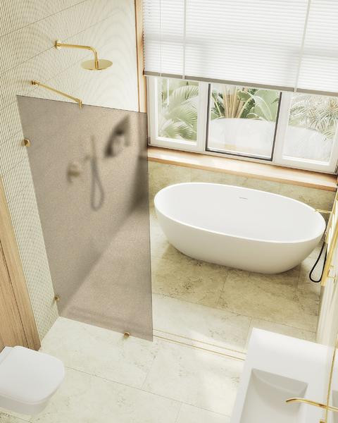 Душевая стенка MaybahGlass 79x195 / MGD-265-3 (бронзовое матовое стекло/золото) — фото 4