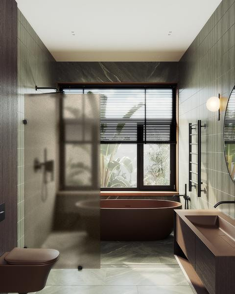 Душевая стенка MaybahGlass 79x195 / MGD-265-6 (бронзовое матовое стекло/черный) — фото 2