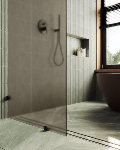 Душевая стенка MaybahGlass 79x195 / MGD-265-6 (бронзовое матовое стекло/черный) — фото 5