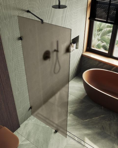 Душевая стенка MaybahGlass 79x195 / MGD-265-6 (бронзовое матовое стекло/черный) — фото 3