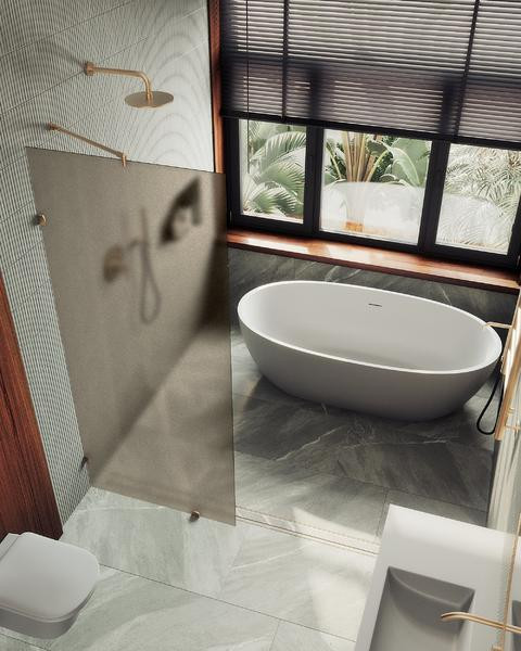 Душевая стенка MaybahGlass 79x195 / MGD-265-2 (бронзовое матовое стекло/бронза) — фото 3