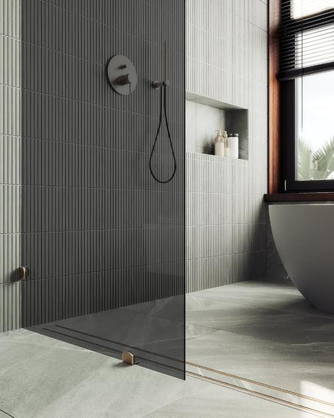 Душевая стенка MaybahGlass 79x195 / MGD-274-2 (графитовое стекло/бронза) — фото 5