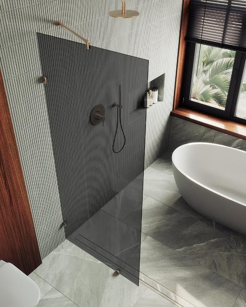 Душевая стенка MaybahGlass 79x195 / MGD-274-2 (графитовое стекло/бронза) — фото 4