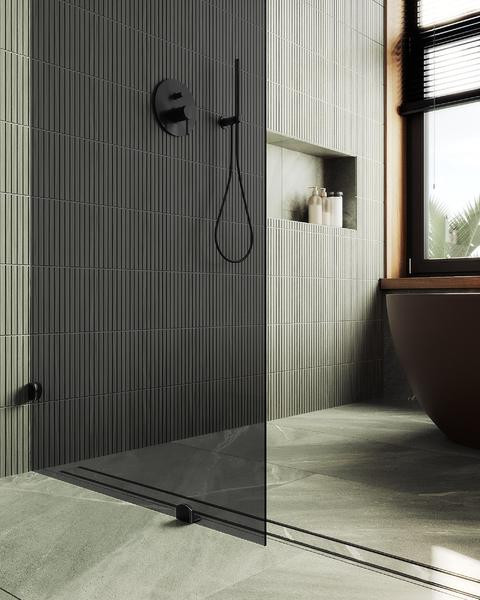 Душевая стенка MaybahGlass 79x195 / MGD-274-6 (графитовое стекло/черный) — фото 5