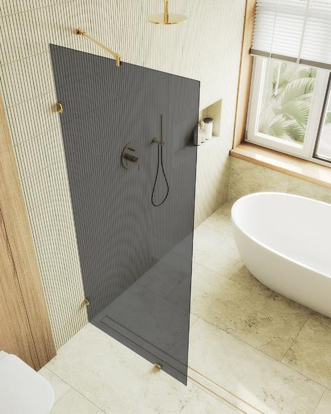 Душевая стенка MaybahGlass 79x195 / MGD-274-3 (графитовое стекло/золото) — фото 3