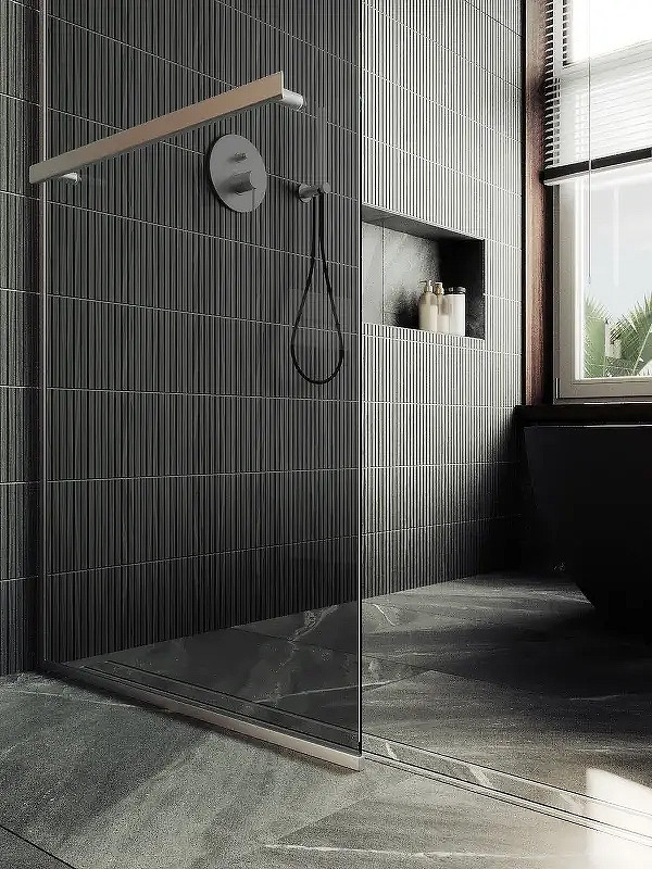 Душевая стенка MaybahGlass 99x195 / MGD-1461-5у (графитовое стекло/хром матовый) — фото 6