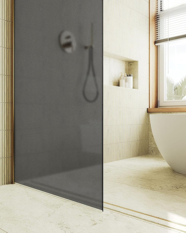Душевая стенка MaybahGlass 99x195 / MGD-1356-3ш (графитовое матовое стекло/золото) — фото 4
